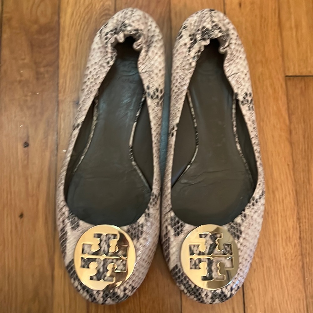 Tory Burch snakeskin classic ballet flat